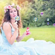 Fairy blowing bubbles